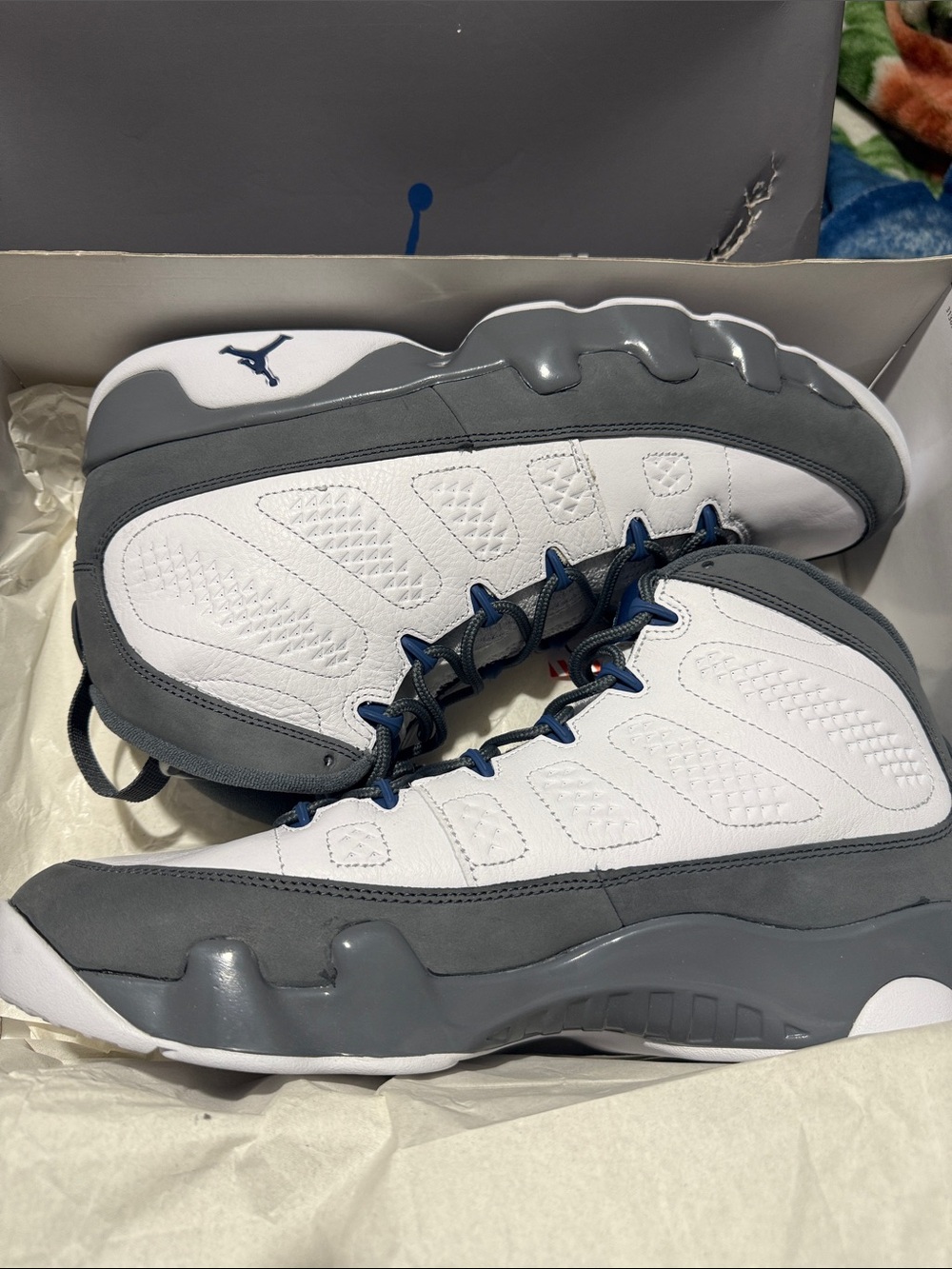 Jordan Men's High-Top Sneakers in White, Gray & Navy